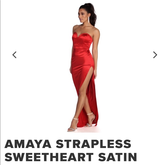 Windsor Red high Slit dress - Picture 1 of 4